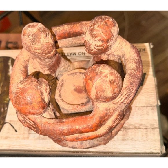 Mexican Pottery Circle of Friends Candle Holder - Picture 6 of 8